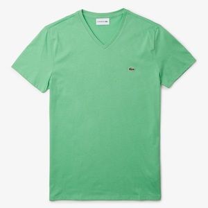 Lacoste V Neck Pima Cotton Tee
